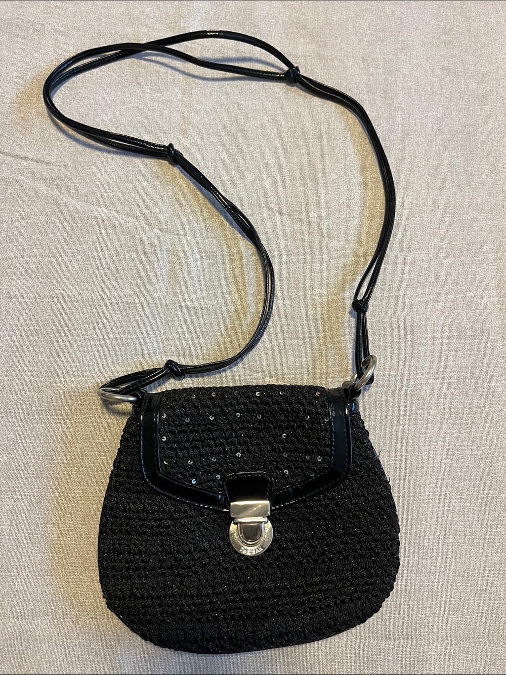 The Sak Black Crochet Crossbody Bag
